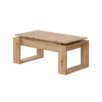 Table basse design à plateau relevable - h43 cm - chêne artisan-Chêne-Marron-duehome