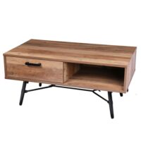 Table basse design bois et métal-Métal-Noir-Wadiga