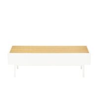 Table basse en bois 110x60cm blanc-Bois-Blanc-TEULAT