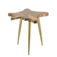 Table basse en bois de teck L 60 cm-Teck-Beige-MOYCOR