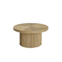 Table basse en canne de rotin ronde--Beige-BERAH GETAH