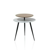 Table basse en métal et MDF blanc-Métal-Blanc-AQA DESIGN