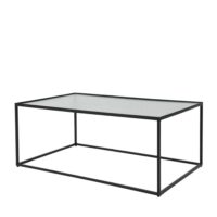 Table basse en métal noir mat et plateau en verre-Verre-Noir-Decoclico