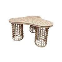 Table basse en rotin--Beige-Terracotta