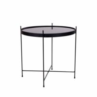 Table basse en verre et métal ø48xh48cm - noir-House Nordic