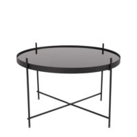 Table basse en verre trempé et acier noir-Verre-Noir-Zuiver
