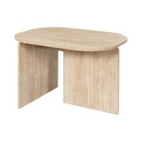 Table basse ovale effet travertin beige--Beige-The Home Deco Factory