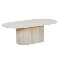 Table basse ovale en céramique beige 120 cm-Céramique-Beige-MOBILIER DECO 