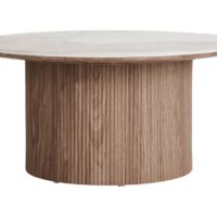 Table basse plateau effet marbre et pieds effets bois   80 cm  bois /-Bois-Marron-Best Mobilier