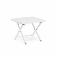 Table basse pliante de jardin en aluminium l44 blanc-Aluminium-Blanc-Hellin