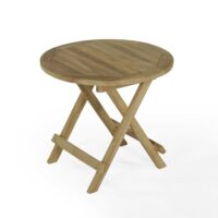 Table basse pliante de jardin en teck massif D 50 cm-Teck-Marron-TECK Attitude