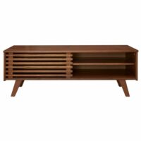 Table basse porte coulissante en bois massif