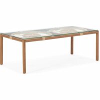 Table basse rectangulaire en teck et rotin-Teck-Beige-Thai Natura