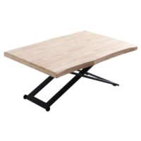 Table basse rehaussable en bois et acier noir l120-Bois-Noir-Mathi Design