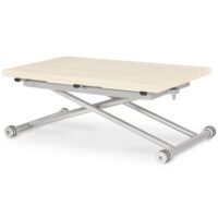 Table basse relevable imitation chêne clair-Chêne-Beige-INTENSE DECO