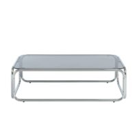 Table basse verre trempé noir structure en chrome-Verre-Noir-Sorelh
