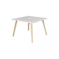 Table  carrée enfant avec pot à crayons--Blanc-Altobuy