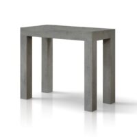 Table console à rallonge effet gris ciment 90×45 cm - 90×300 cm-Ciment-Gris-Konte.Design