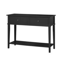 Table console avec 2 tiroirs en mélaminé noir--Noir-Dorel Home