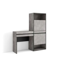 Table console d´entrée effet bois ciment 130x35x145cm-Ciment-Gris-Skraut home