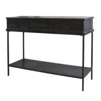 Table console desserte en fer noir antique 123 x 41 x 91 cm--Noir-CHEMIN DE CAMPAGNE