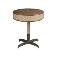 Table d'angle ronde en similicuir