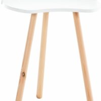 Table d'appoint avec 3 pieds en bois Blanc-Bois-Blanc-CLP