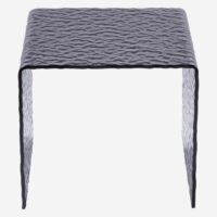Table d'appoint carrée en verre trempé bullé - gris fumé-Verre-Gris-Habitat