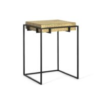 Table d'appoint en acier et pieds en fer doré--Doré-GINER Y COLOMER