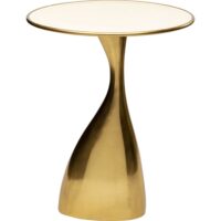 Table d'appoint en aluminium crème et doré d36-Aluminium-Doré-Kare Design