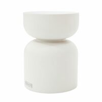 Table d'appoint en béton fibré  35 x 35 x 47 cm-Béton-Blanc-ELEMENTI