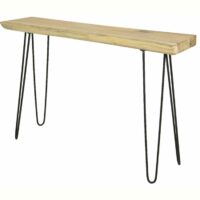 Table d'appoint en bois et acier rectangulaire- nos envies déco-Bois-Beige-Kaemingk
