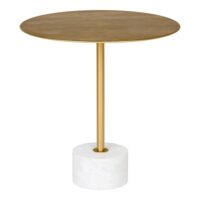 Table d'appoint en effet laiton et marbre ø51cm - laiton-House Nordic