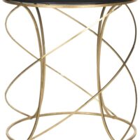 Table d'appoint en le fer noir/or--Noir-Safavieh