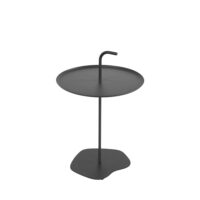 Table d'appoint intérieur et extérieur en métal ø38cm - gris foncé-Drawer