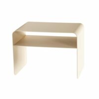 Table d'appoint moderne en acier beige--Beige-Mathi Design