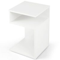 Table d’appoint pour salon chambre minimaliste blanc 33x 33x 50cm--Blanc-Giantex