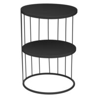 Table d'appoint ronde bout de canapé métal noir 36x36x52cm-Métal-Noir-Five Simply smart