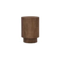 Table d'appoint ronde de 35x35x48cm en bois de manguier brun clair-Bois de Manguier-Marron-Rousseau