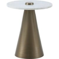 Table d'appoint ronde en marbre--Blanc-Thai Natura