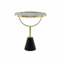 Table d'appoint ronde en verre oscar 125-Verre-Doré-ReCollection
