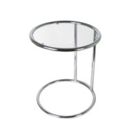 Table d'appoint verre argent 44x54cm-Verre-Argenté-Leitmotiv