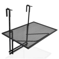 Table de balcon pliante fer à accrocher--Noir-Giantex