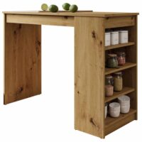 Table de bar avec rangement de 2 à 4 personnes bois-Bois-Marron-Best Mobilier