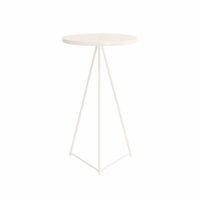Table de bar jardin en fer blanc crème 102x60x60 cm--Blanc-Mobili Rebecca