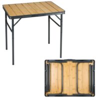Table de camping brun bois h71xl55xl75cm-Bois de Pin-Marron-Camp Active