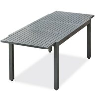Table de jardin 8 places en aluminium-Aluminium-Noir-REMARQUABLE