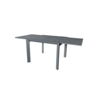 Table de jardin carrée en aluminium gris extensible 100x100x75 cm-Aluminium-Gris-WILSA GARDEN