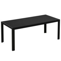 Table de jardin en aluminium avec plateau composite noir-Aluminium-Noir-ComfortXL