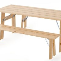 Table de jardin en bois-Bois-Marron-Zuiver